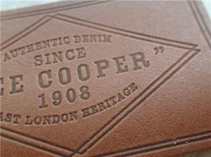 China Customized Fashion Embossed Leather Patches For Bags , Garment factory