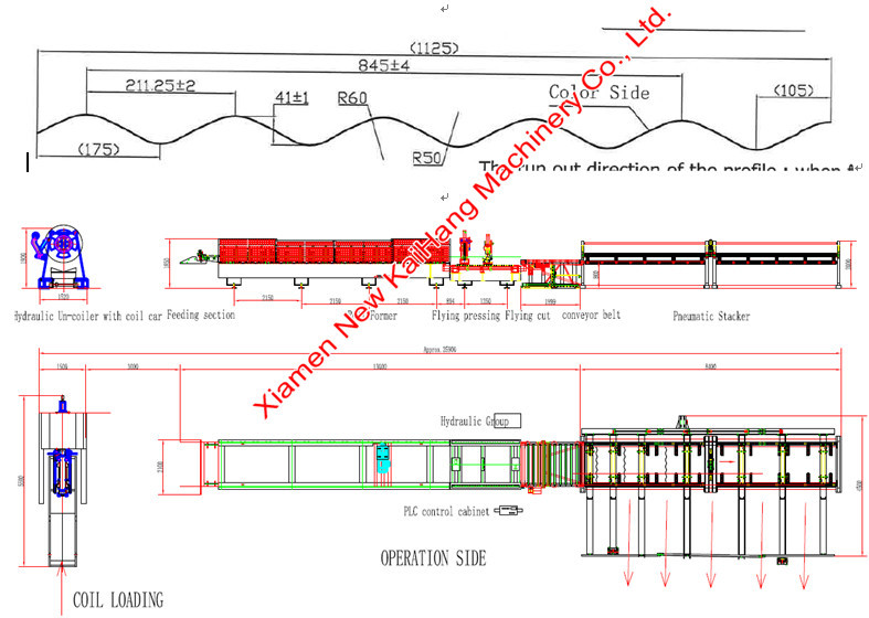 9m/Min 16 Rows Roof Tile Panel Roll Forming Machine