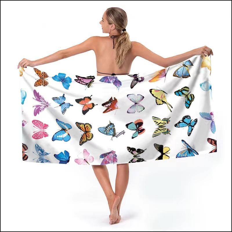 100% Polyester Custom Sand Free Beach Towel with Customized Designs Custom Printed Logo