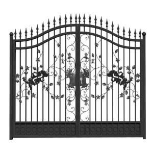 China Modern House Grill Design Front Door , Galvanized Wrought Iron Main Gate factory