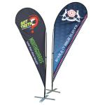 Double Side Print Teardrop Beach Flag 230gsm Polyester Outdoor
