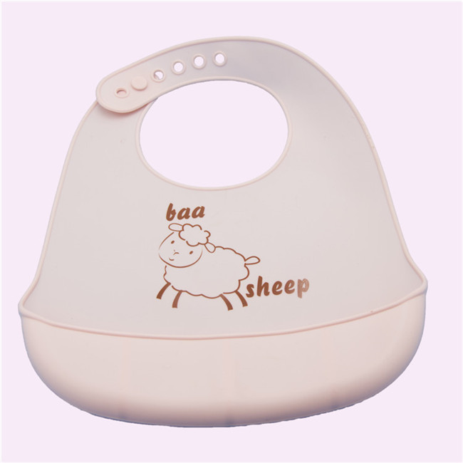 Unisex Soft Silicone Bib , Waterproof Drool Bibs 100% Silicone Material 22*27cm Size
