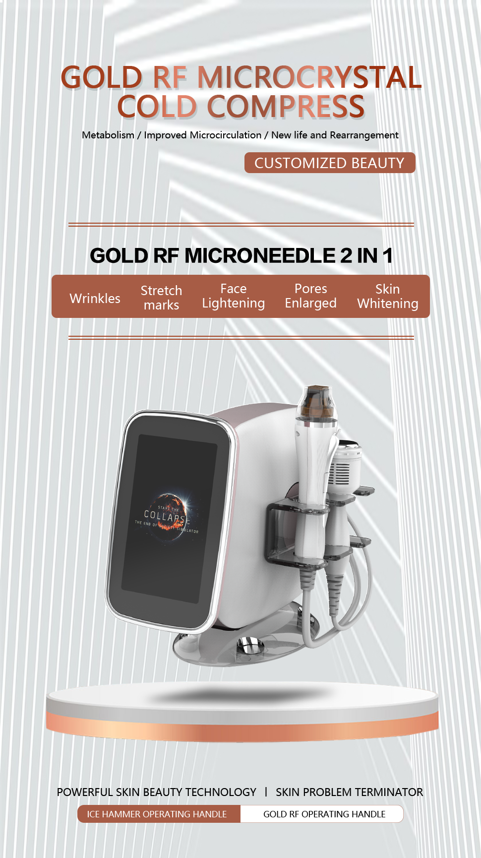 Dpl Rf Removal Anti Aging Skin Rejuvenation Gold Rf Microneedle Machine Skin Whitening Tightening Face Lifting