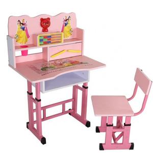 China Sturdy Writing Childrens Pink Table And Chairs For 2 5 6 8 Year Old factory