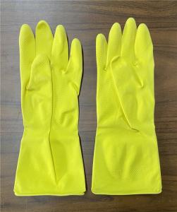 China M 45g Tensile Yellow Household Gloves Cotton Spray Flocklined factory