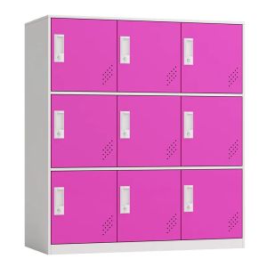 China Customizable Metal Storage Locker Furniture 9 Doors Gym Office Steel Small on sale
