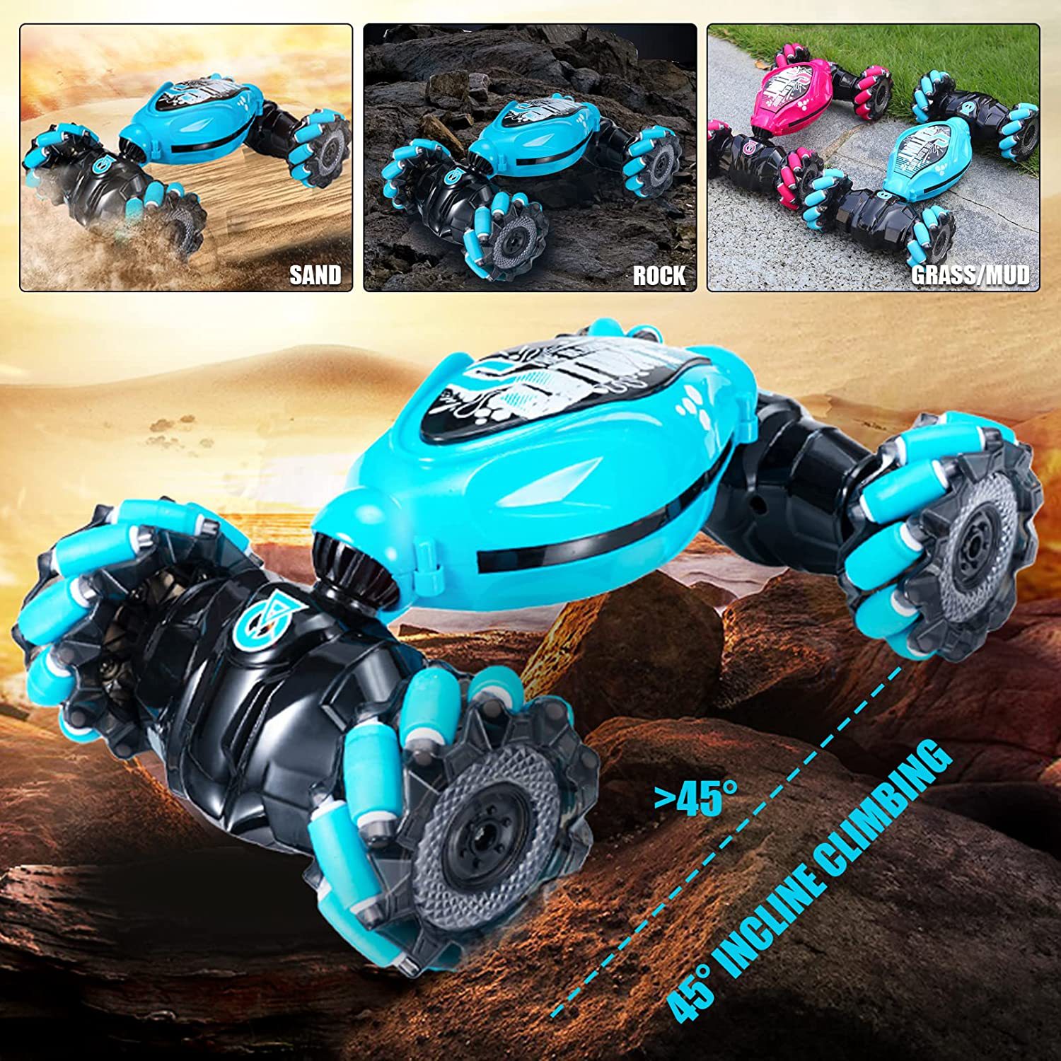 Twisted Car Lighting Music Stunts Climbing Car with Gesture Sensing Control and Remote