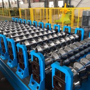 China Colored Glazed Steel Metal Sheet Roll Forming Machine Hydraulic PLC Controlled High Speed factory