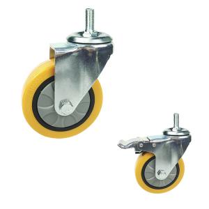 China 6 Inch Swivel Threaded Stem Industrial Trolley Caster Wheels 150KG factory