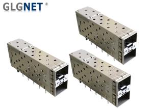 China Integrated SFP Cage Connector 2x1 Inner Outer Light Pipe Press Fit Mounting factory