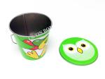 Small Easter Holiday Candy Bucket With Animals Print And Metal Handle