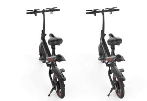 China Double Disc Brake Fold Up Electric Bike , Black Electric Road Bike Aluminum Alloy Frame factory
