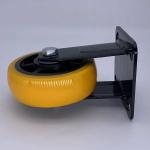 5 Inch TPE Tread Heavy Duty Yellow Fixed Caster Wheel For Industry