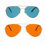 Large Full Metal Frame Aviator Sunglasses Color Therapy Sun Glasses