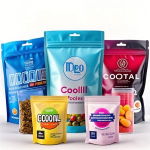 Customizable Stand-Up Resealable Plastic Pouches for Food Packaging with Zip