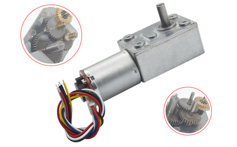Encoder Worm Small DC Gear Motors JGY370 DC 12v Self Locking 150rpm