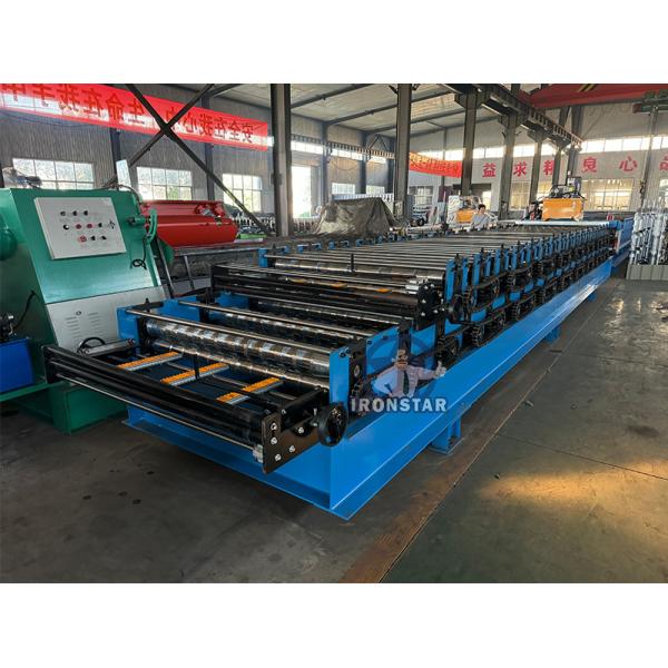 5 rib and 6 rib trapezoidal sheet double layer roll forming machine in Hungary