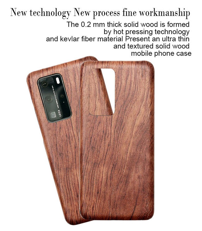 Light Weight Scratch Resistant Huawei P40 Pro Wood Phone Case