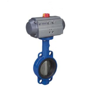 China DN300 Pn16 Pneumatic Butterfly Valve Stainless Steel Ductile Iron Wafer Butterfly Valve factory