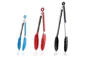 China CIQ Approved Silicone Food Tongs , PVC Free Metal Kitchen Tongs factory