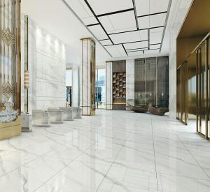 China Inside Floor 900x1800x9mm Anti-Slip White Polished Glazed Porcelain Tile For Renovation And Decor factory