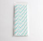Black Stripe Jumbo Paper Straws Eco Friendly and Disposable for Bubble Tea