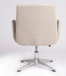 Safety Item Adjustable Executive Office Chair , Fabric White Swivel Chair