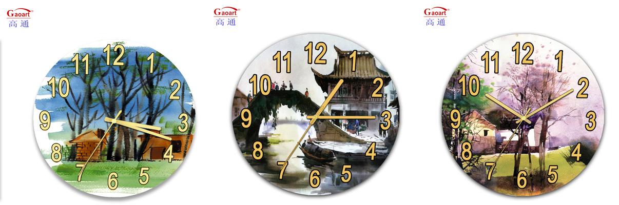 Large Single Face Glass Luxury Sublimation Mantel Clock for Modern Kitchen Decoration