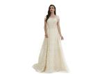 Beige Color Applique Long Wedding Dresses For Women Maxi Floor Length