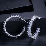 Cubic Zirconia Earrings for Women Engagement Wedding Luxury Inlay Brilliant CZ