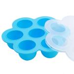 Egg Bites Mold Silicone Ice Trays Flower Shaped Plastic Cap Food Freezer Tray
