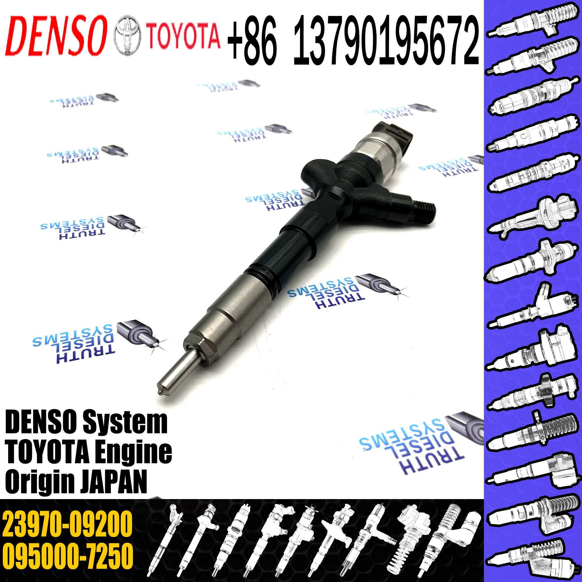 Rail Fuel Injector 23670-0R160 095000-7240 095000-7250 095000-7600 23670-0R110 23970-09200 For Toyota Rav4