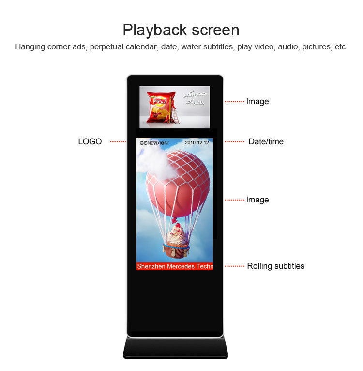 Indoor Dual Screen Standing LCD Advertising Display