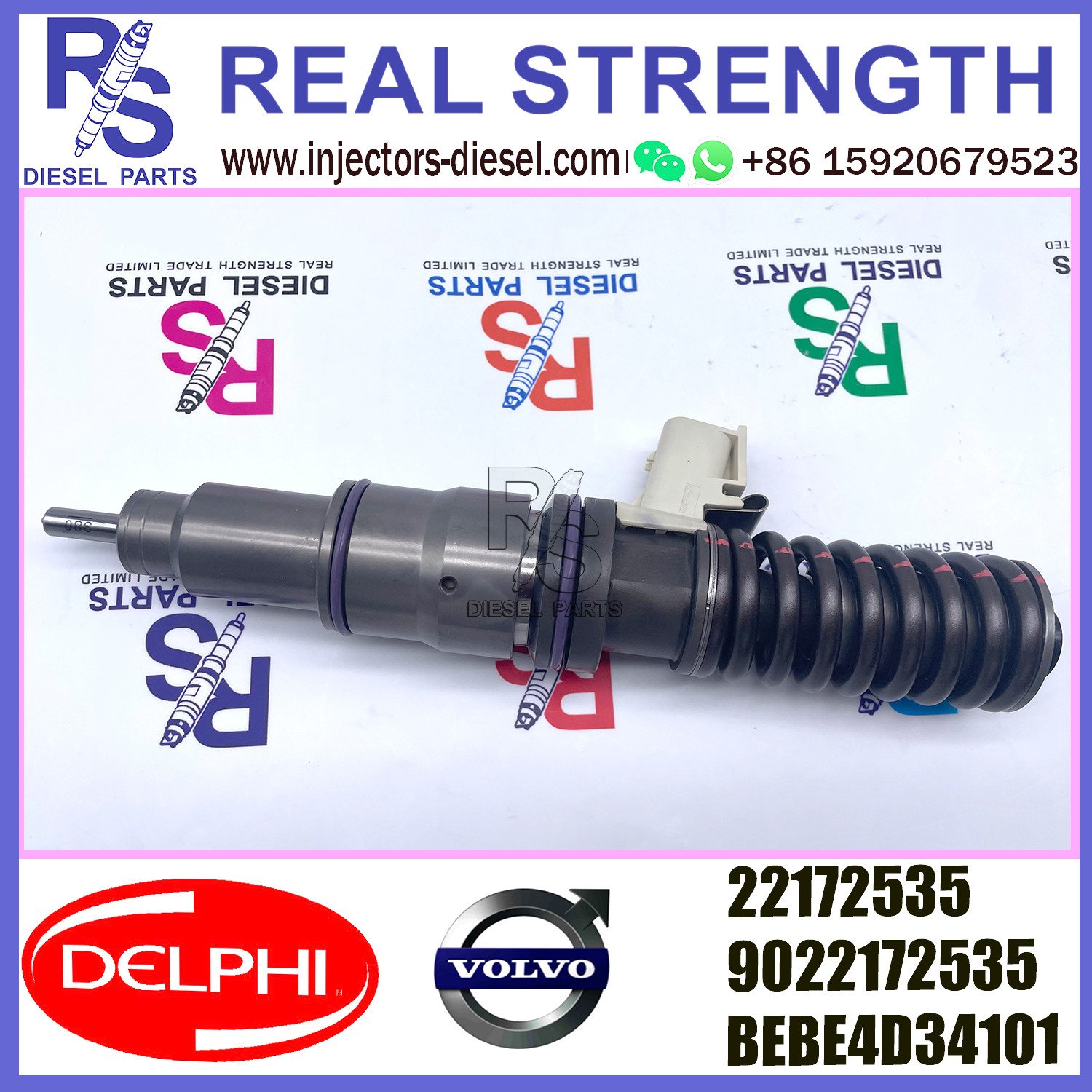DELPHI 4pin injector 22172535 Diesel pump Injector V-O-L-V 9022172535 BEBE4D34101 E3.27 for V-O-L-V D12 3150