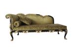 Custom Gilding Hand Carved Indoor Chaise Lounge Chair Leather / Fabric