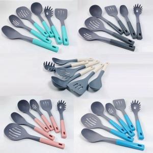 China Colorful Handle Kitchen Utensil Set 7 Pieces for Sustainable and Eco-Friendly Cooking factory