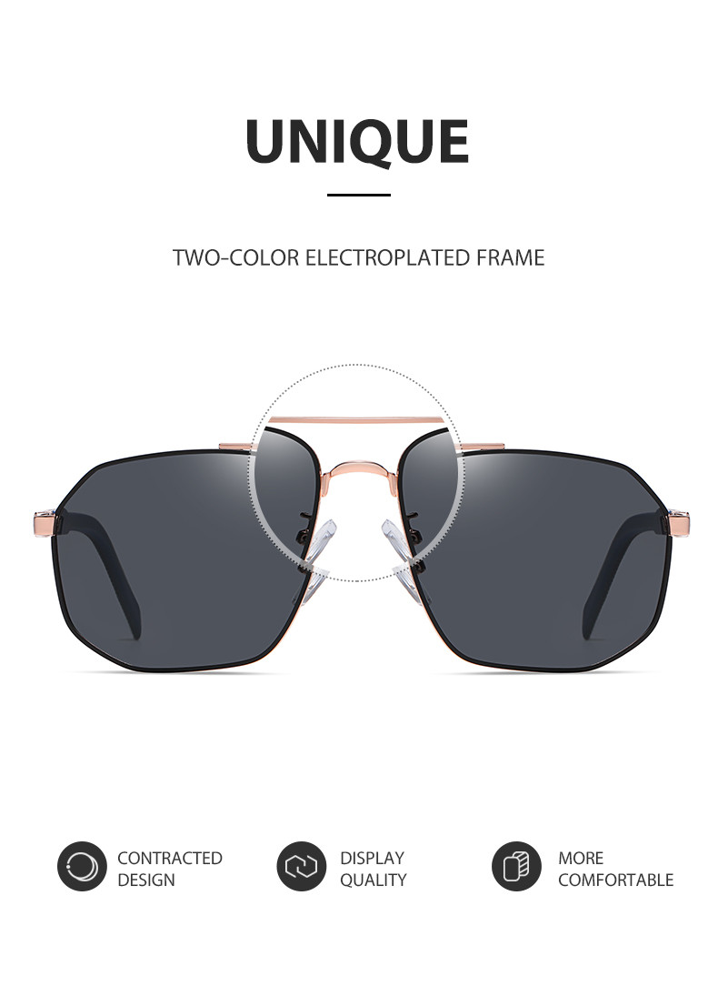Men'S Metal Frame Sunglasses Multilateral OEM With 58mm Lens