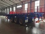 3 Axles Flat Truck Semi Trailers 80 Tons Flatbed Trailer Container