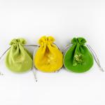 Embossed Logo Fabric Drawstring Gift Bags Small Velvet Jewelry Bags