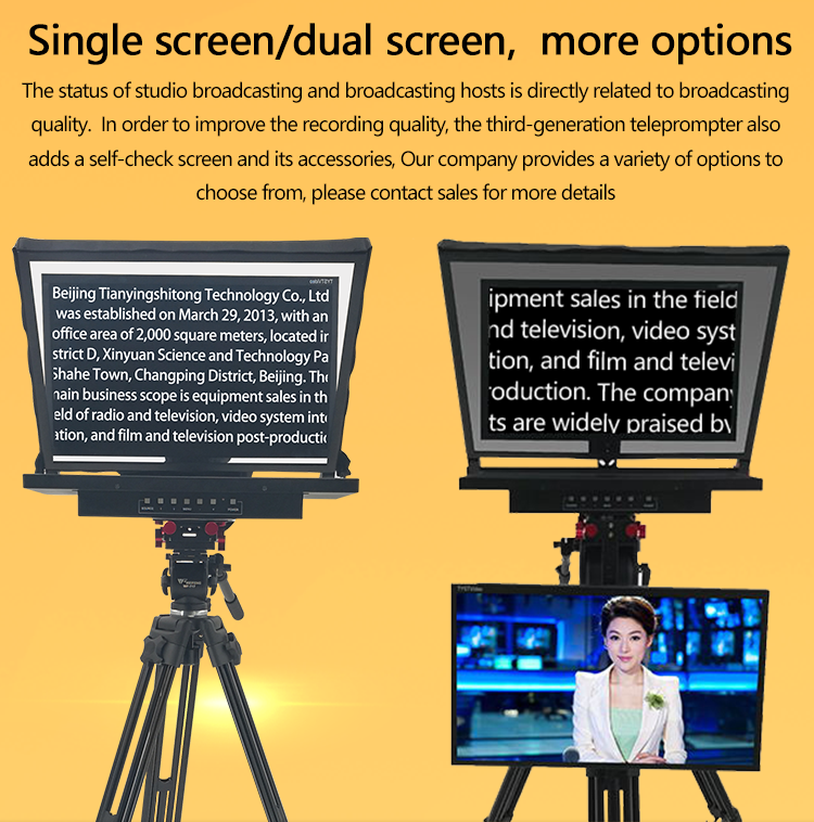 21inch Teleprompter Vidrio for Broadcast News On-Camera Type Supported System Windows 7