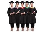 Pure Polyester Teen School Uniform , Black Graduation Gown For College Graduates