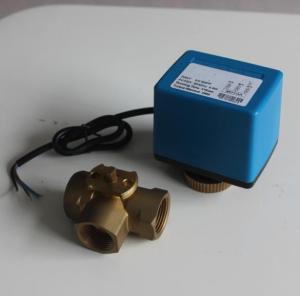 China Three Way Electric Ball Valve Low Pressure With NPT BSPP Connection factory