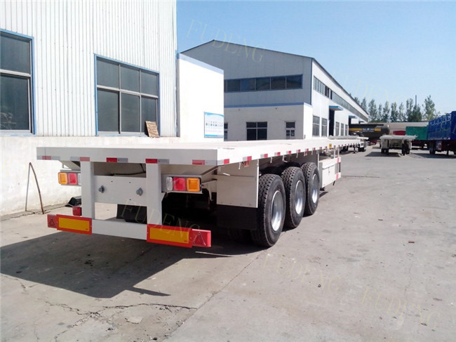 28 Tons Jost Landing Gear Truck Flatbed Trailers Three FUWA Brand Axle