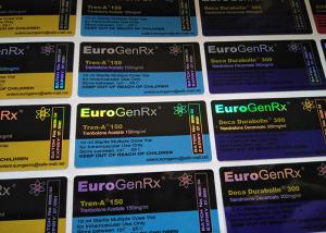 China Glossy Waterproof Euro GenRX Glass Vial Labels Hologram Medication Label Stickers factory