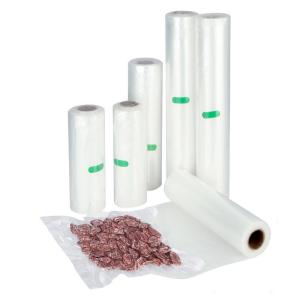 China PE PA Vaccum Seal Roll Plastic Embossed Vacuum Sealer Bags Rolls For Microwave factory