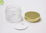 Frosted Glass Cosmetic Cream Jar 30ml With Golden Aluminum Screw Lid