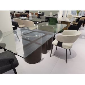 Foshan Furniture Rectangular Glass Top Dining Table 8 Person Tables And Chairs
