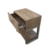 Oak wood veneer wooden high end hotel bedroom bed side table,hotel night stand