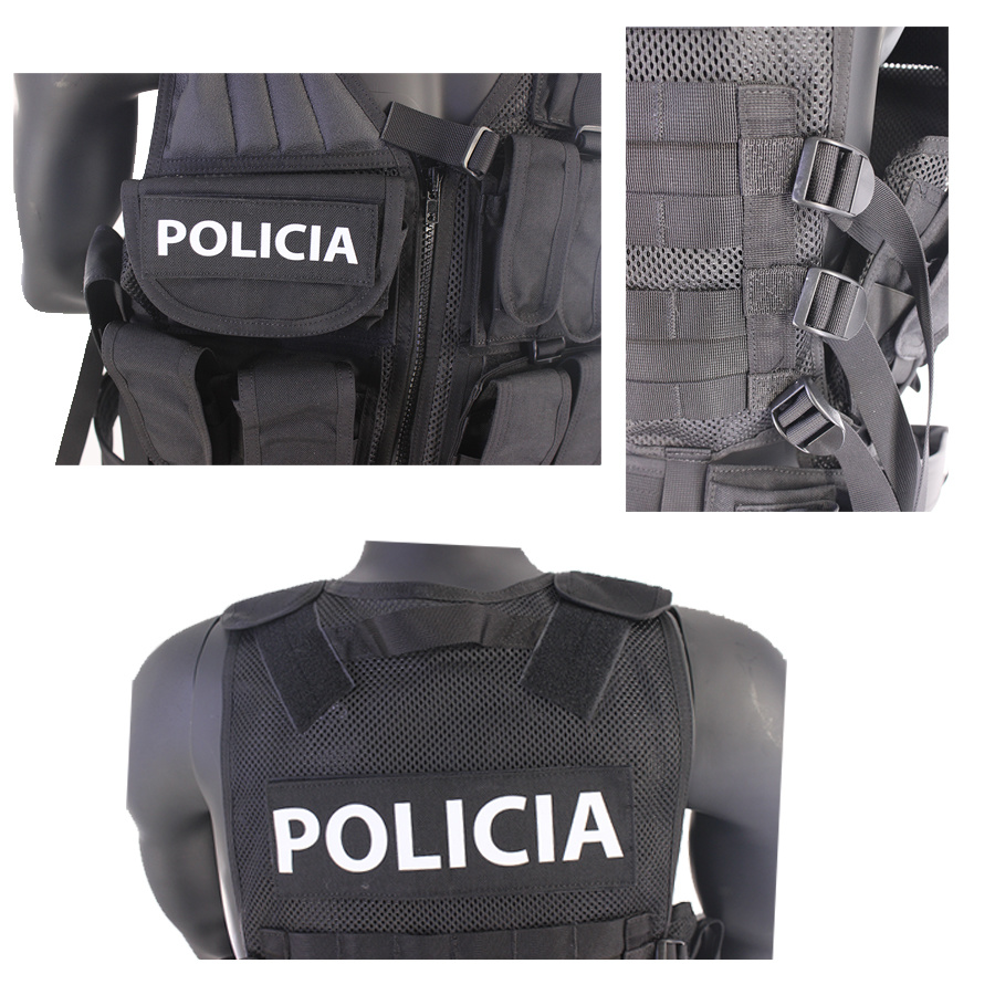 High Quality Black Police Security Tactical Vest/ Army Multifunctional Airsoft Vest