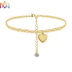 Adjustable Womens Engraved Heart Pendant Bracelet